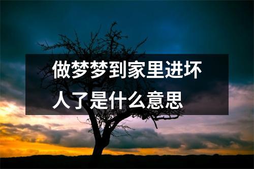 做梦梦到家里进坏人了是什么意思