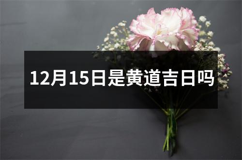 12月15日是黄道吉日吗