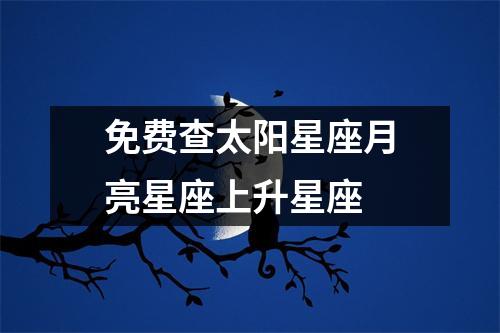 免费查太阳星座月亮星座上升星座