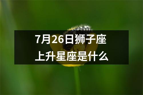 7月26日狮子座上升星座是什么