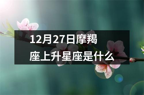 12月27日摩羯座上升星座是什么