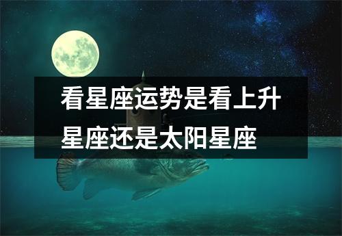 看星座运势是看上升星座还是太阳星座