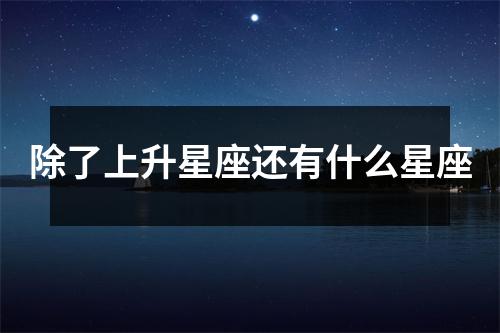 除了上升星座还有什么星座