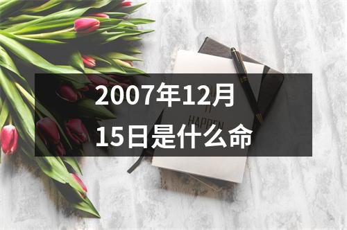 2007年12月15日是什么命