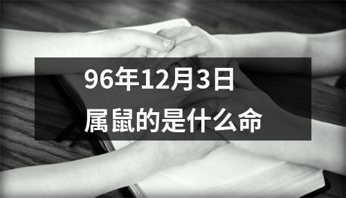 96年12月3日属鼠的是什么命