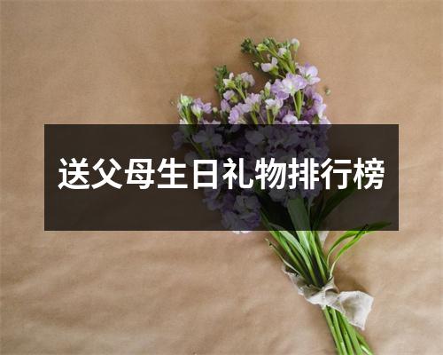 送父母生日礼物排行榜