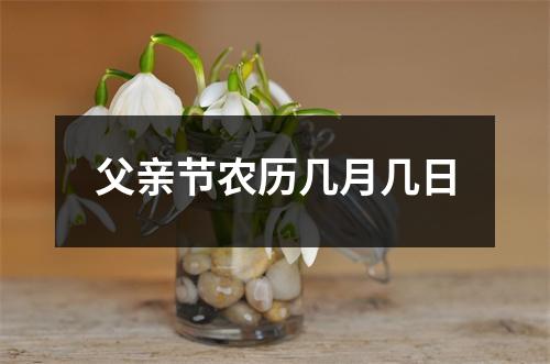 父亲节农历几月几日