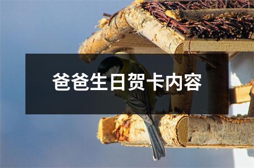 爸爸生日贺卡内容