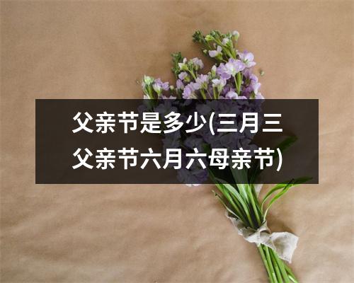 父亲节是多少(三月三父亲节六月六母亲节)