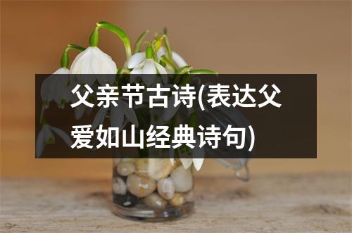 父亲节古诗(表达父爱如山经典诗句)