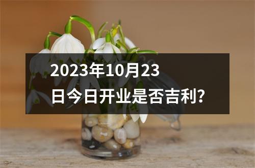 2023年10月23日今日开业是否吉利？