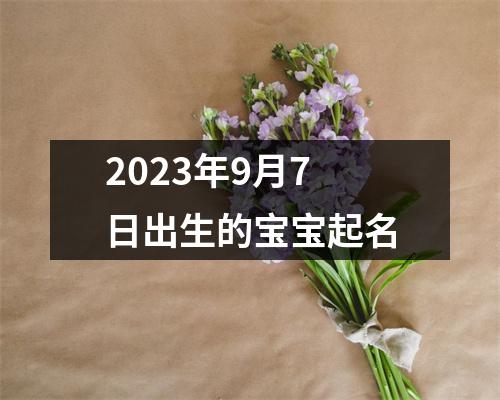 2023年9月7日出生的宝宝起名