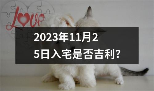 2023年11月25日入宅是否吉利？