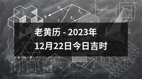 老黄历 - 2023年12月22日今日吉时