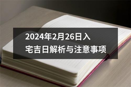 2024年2月26日入宅吉日解析与注意事项