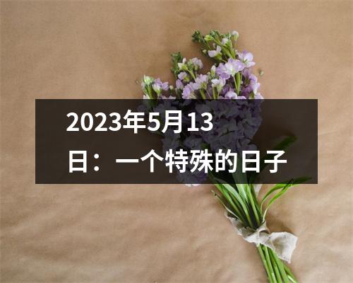 2023年5月13日：一个特殊的日子