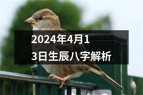 2024年4月13日生辰八字解析