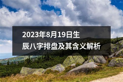 2023年8月19日生辰八字排盘及其含义解析