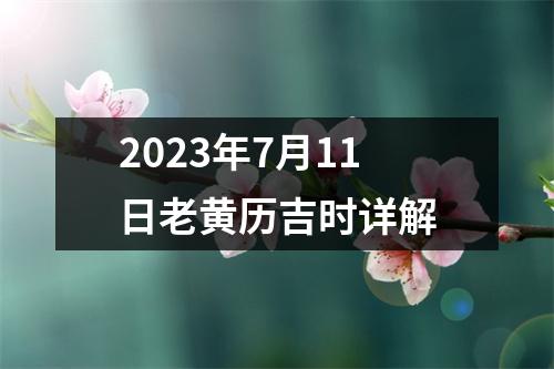 2023年7月11日老黄历吉时详解