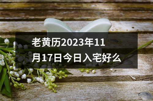 老黄历2023年11月17日今日入宅好么