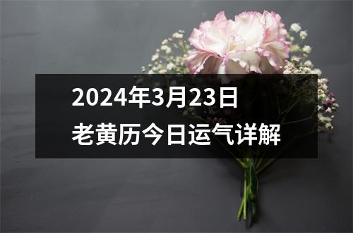 2024年3月23日老黄历今日运气详解