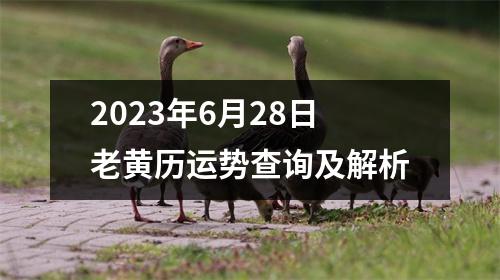 2023年6月28日老黄历运势查询及解析