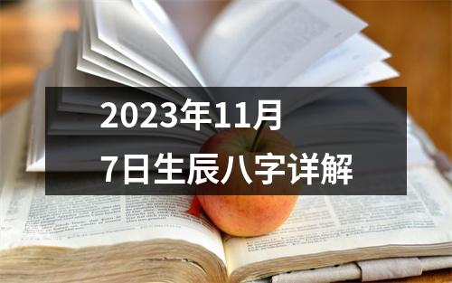 2023年11月7日生辰八字详解