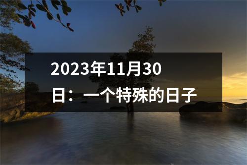 2023年11月30日：一个特殊的日子