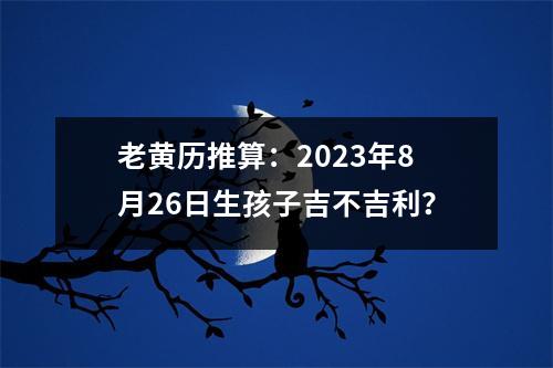 老黄历推算：2023年8月26日生孩子吉不吉利？