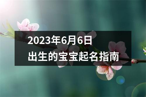 2023年6月6日出生的宝宝起名指南