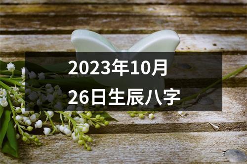 2023年10月26日生辰八字