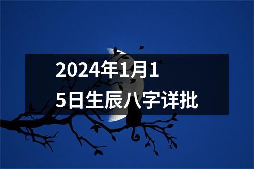 2024年1月15日生辰八字详批