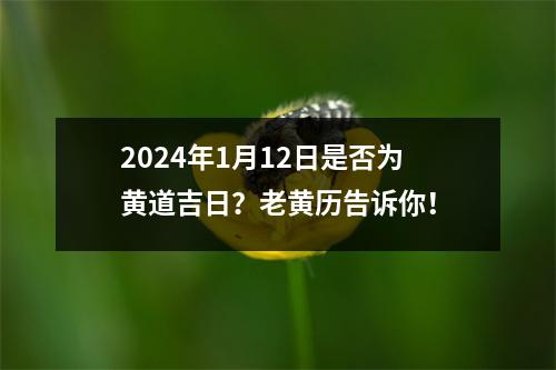 2024年1月12日是否为黄道吉日？老黄历告诉你！