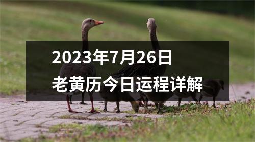 2023年7月26日老黄历今日运程详解