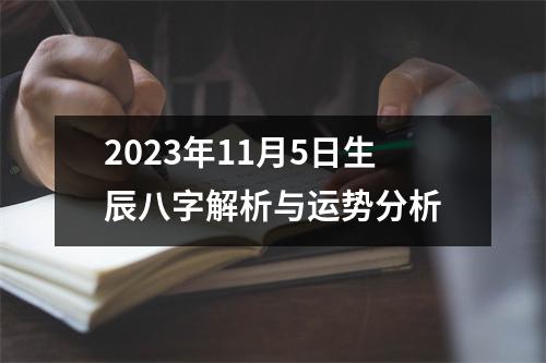 2023年11月5日生辰八字解析与运势分析