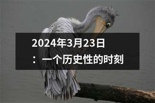 2024年3月23日：一个历史性的时刻