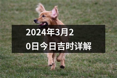 2024年3月20日今日吉时详解