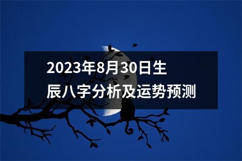 2023年8月30日生辰八字分析及运势预测