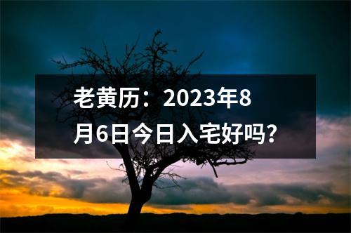 老黄历：2023年8月6日今日入宅好吗？