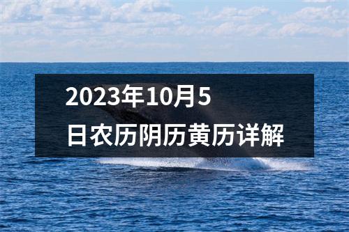 2023年10月5日农历阴历黄历详解