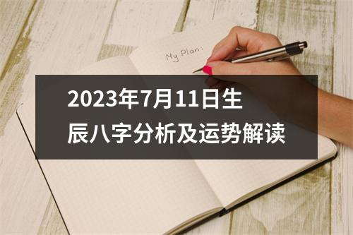 2023年7月11日生辰八字分析及运势解读