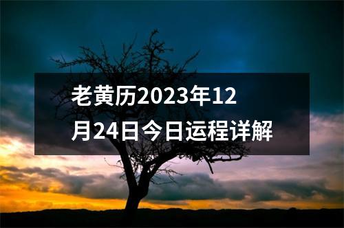 老黄历2023年12月24日今日运程详解