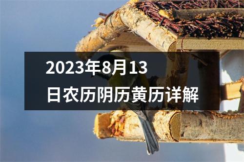 2023年8月13日农历阴历黄历详解