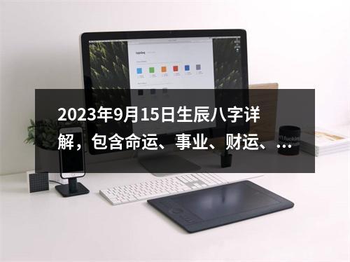 2023年9月15日生辰八字详解，包含命运、事业、财运、婚姻等方面的分析