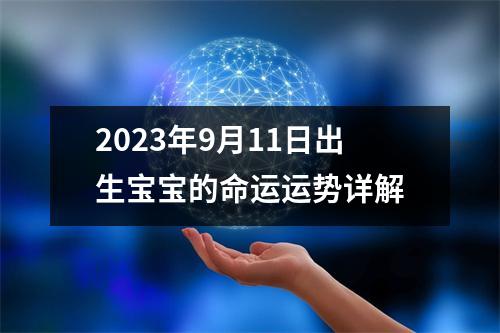 2023年9月11日出生宝宝的命运运势详解