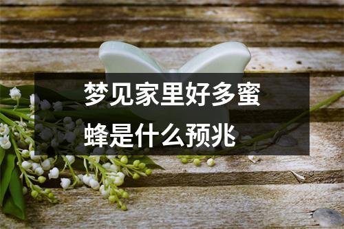 梦见家里好多蜜蜂是什么预兆