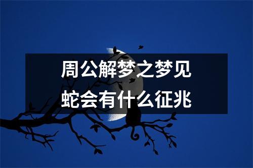 周公解梦之梦见蛇会有什么征兆