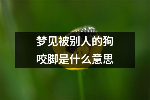 梦见被别人的狗咬脚是什么意思