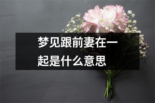 梦见跟前妻在一起是什么意思