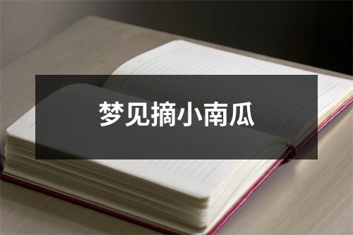 梦见摘小南瓜